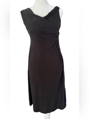 Blue Canoe Organic Cotton Draped Cowl Midi Dress, Size Large, Black